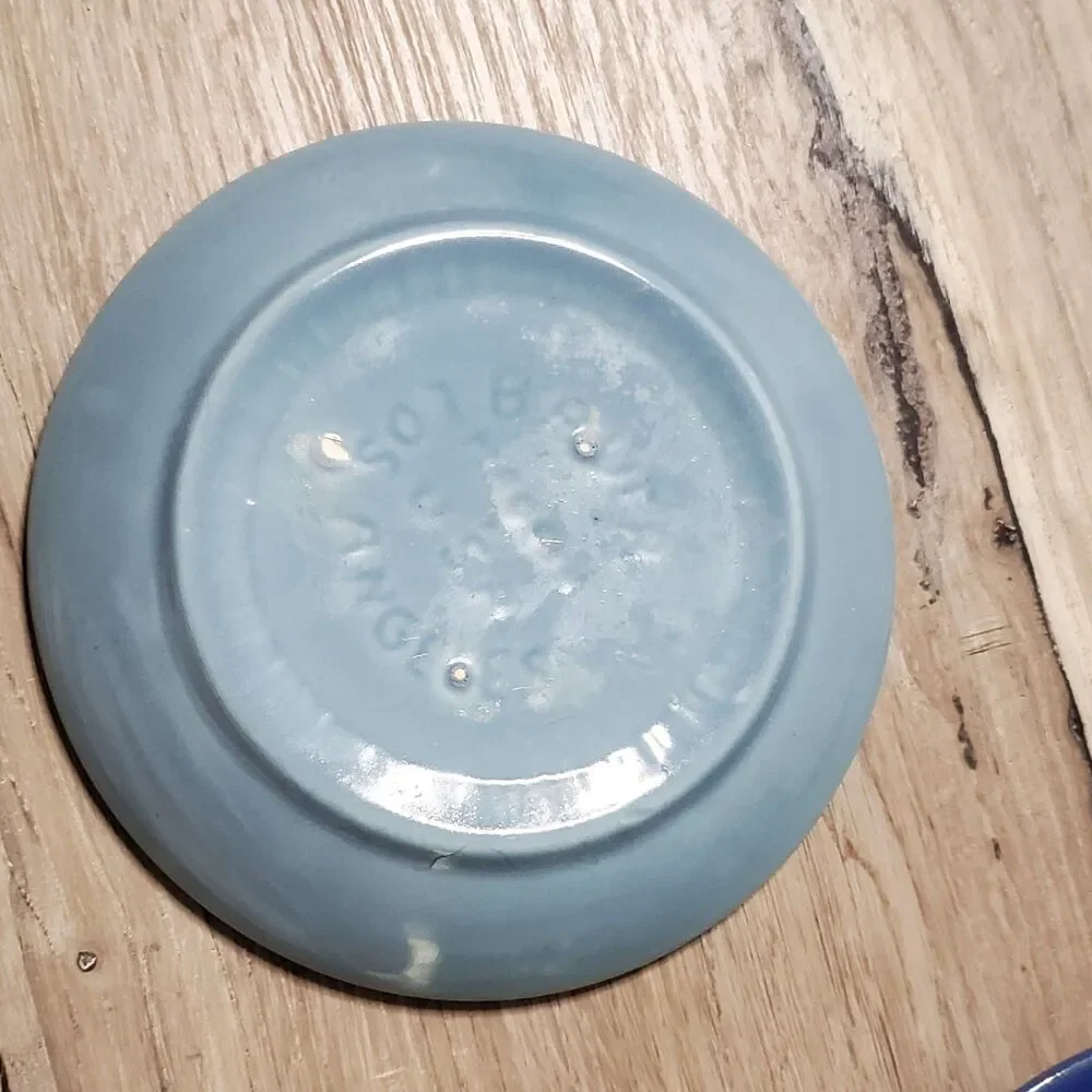 Set of 3 Genuine Vintage Bauer Pottery Ringware Saucers - Blue, Cobalt, Green